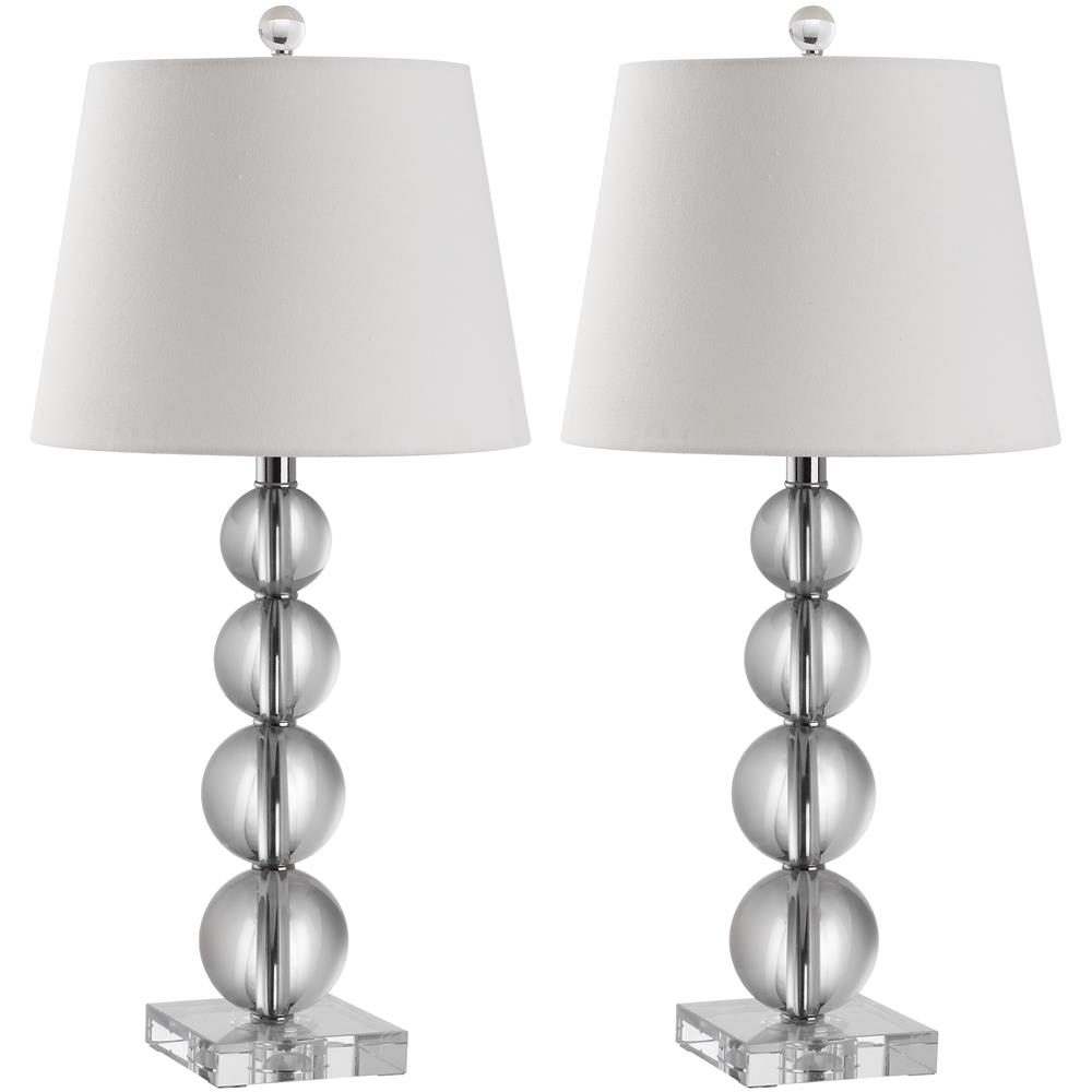 Safavieh LIT4102A MILLIE CRYSTAL BALL (SET OF 2) SILVER NECK TABLE LAMP
